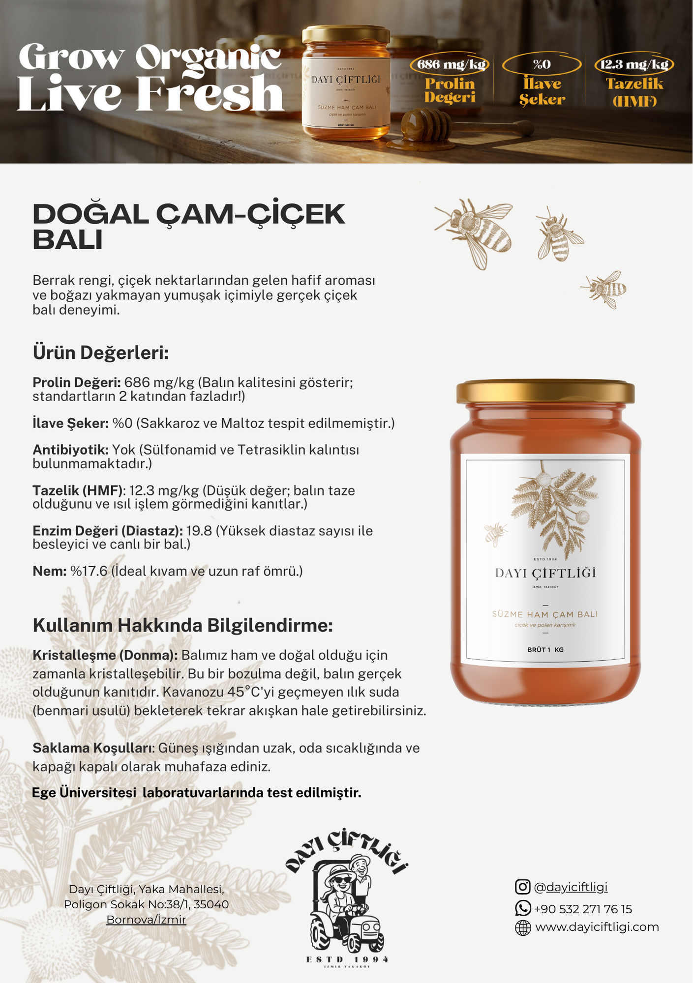 100% Doğal Çiçek Balı - 520 GR