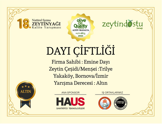 Olive Oil Quality Ödülümüz