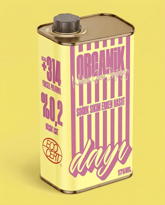 Baby Tin Sarı - Organik Soğuk Sıkım Erken Hasat Zeytinyağı  - 175 ML